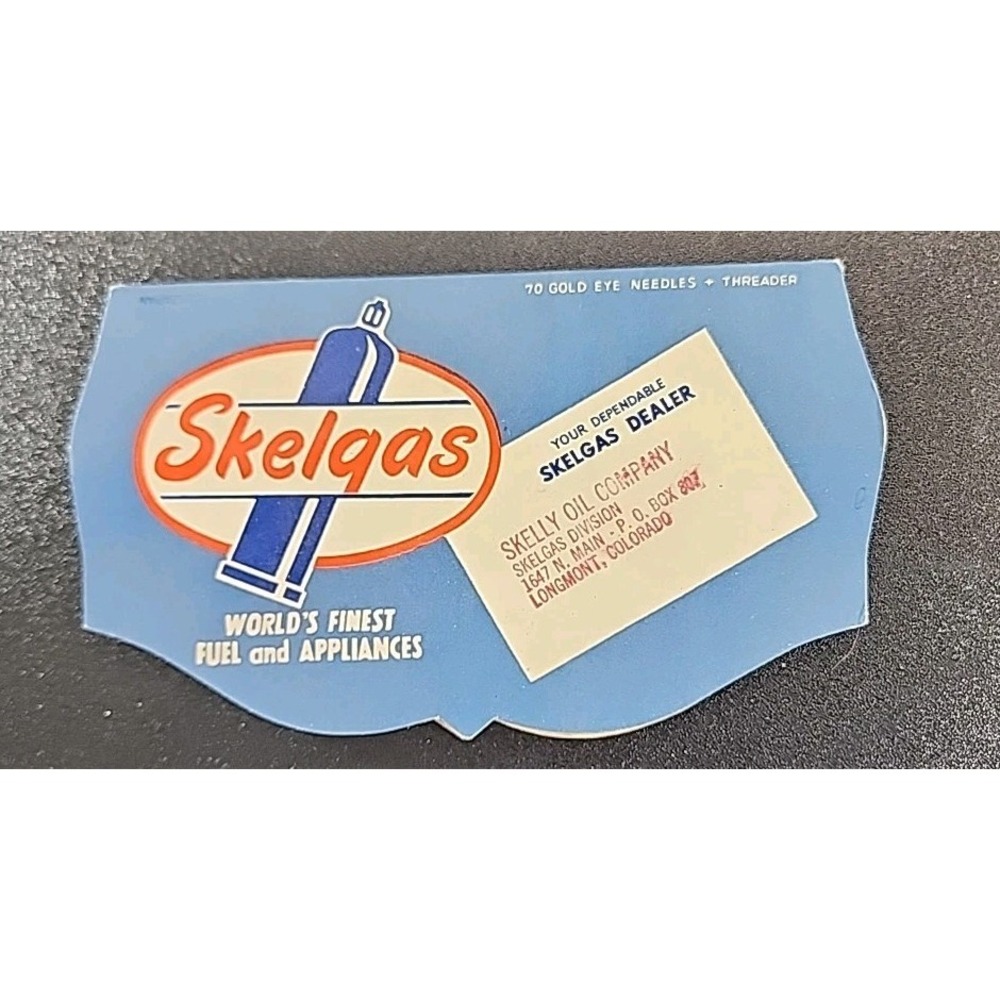 Vintage Skelgas Dealer Promo SKELLY OIL, CO Sewing Needle Pak‎ Pack Advertising